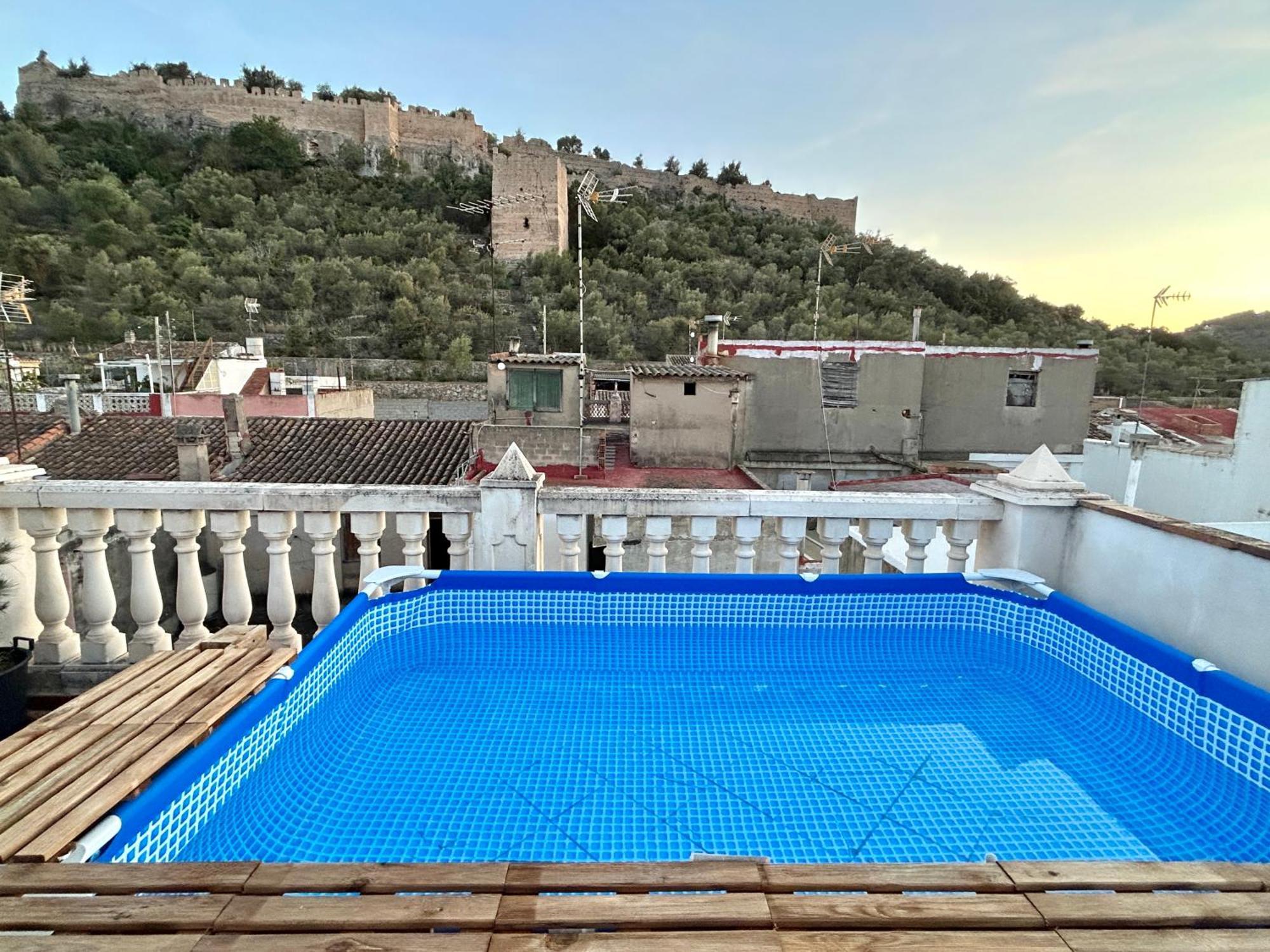Casa Con Jacuzzi Y Piscina Con Vistas Al Castillo Corbera de Alcira Luaran gambar